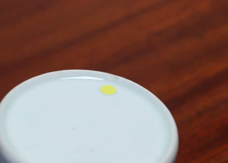 江戸中期染付水仙図猪口③　高台ホツ