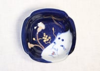 明治前期色絵おたふく図角なます皿