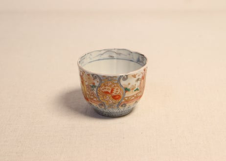 明治前期色絵松竹梅に人物図通り物向付