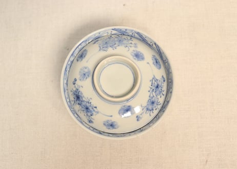 明治前期染付桜図飯茶碗①