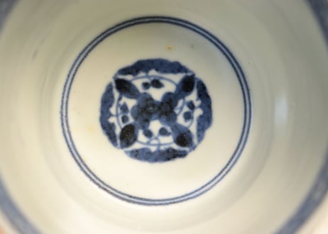江戸後期染付松竹梅図大猪口 小ホツ