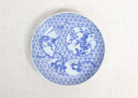 明治後期～大正銅判馬に瓢箪と草花図小皿①