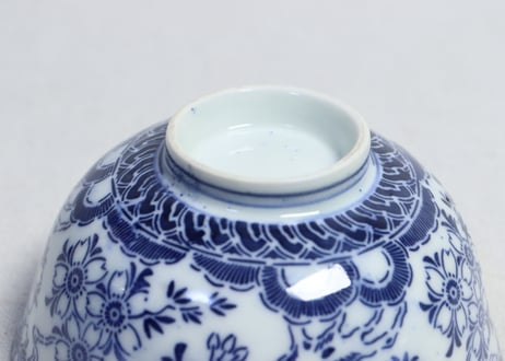 明治前期紙刷桜図飯茶碗①