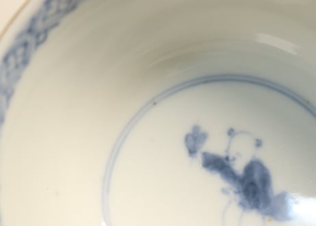明治前期色絵松梅菊図飯茶碗