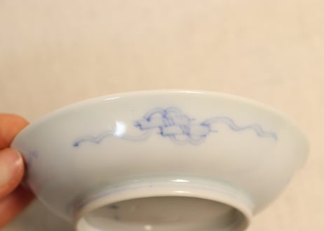 明治後期～大正染付桐と鳳凰図小皿