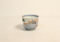 明治前期色絵松鶴に網干図向付
