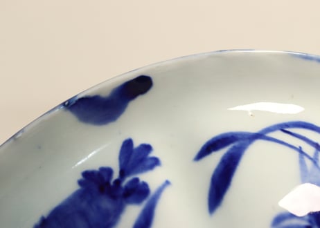 明治前期染付菊図7寸鉢