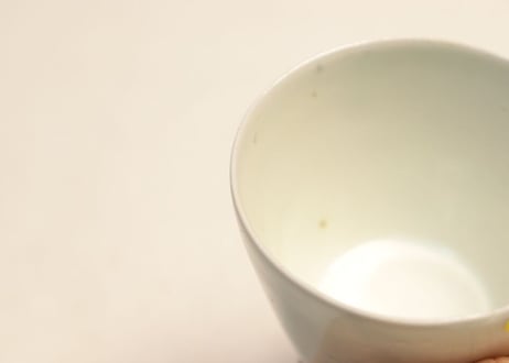 江戸中期染付松竹梅図猪口 カマキズ,高台ホツ