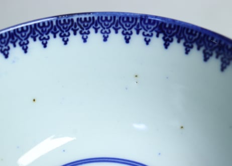 明治前期紙刷印判水鳥図飯茶碗