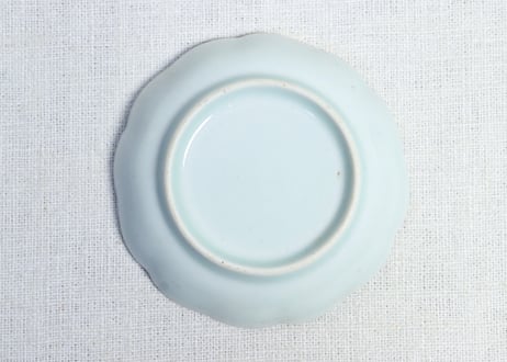 江戸後期染付山水に花図豆皿②　薄め