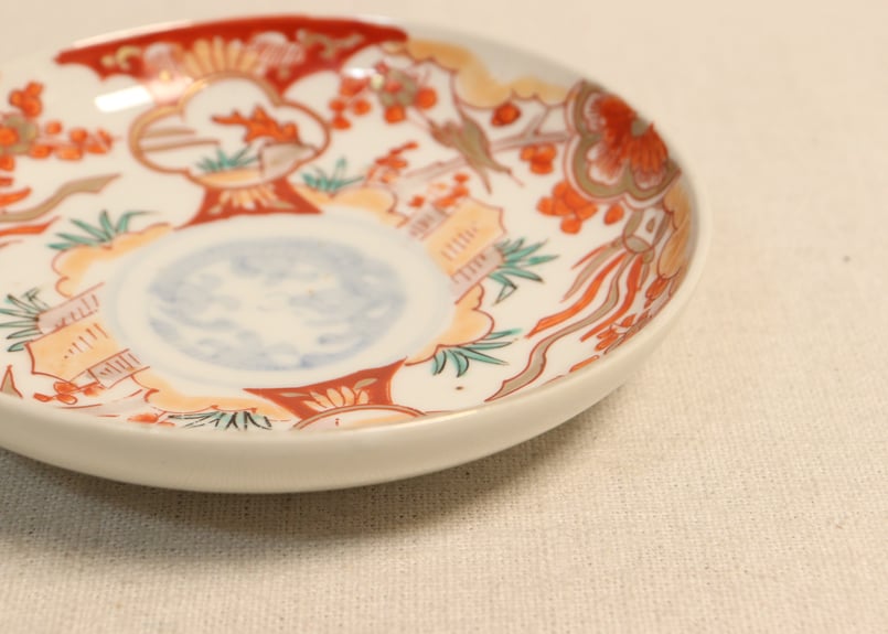 明治前期色絵梅に鶯図小皿 | 吉祥寺PukuPuku