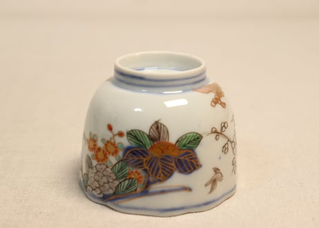 明治前期色絵紫陽花図通り物向付②見込み濃いめ