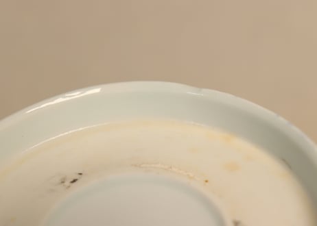 明治前期染付四方に花と唐草図なます皿②薄め