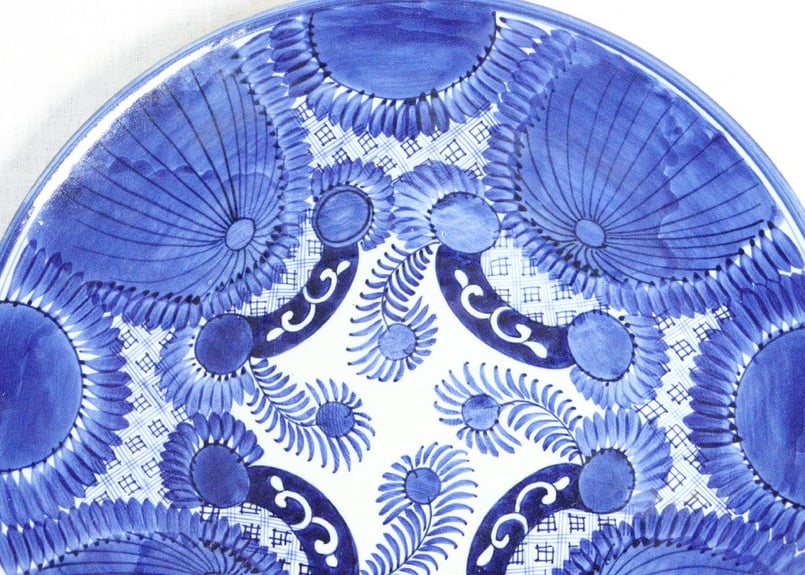 明治前期ベロ藍八方に花図尺5寸皿 小ニュウ | 吉祥寺PukuPuku