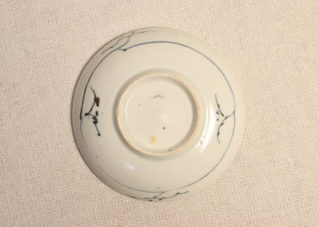 江戸後期染付扇子と蔦図小皿①