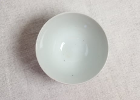 江戸後期染付柳に牡丹図広東型猪口 高台ホツ