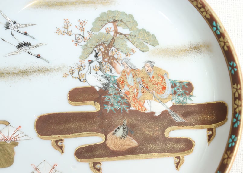 明治前期九谷焼色絵高砂図通り物小皿 | 吉祥寺PukuPuku