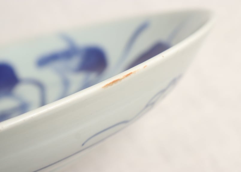 江戸幕末染付秋海棠図尺皿 | 吉祥寺PukuPuku