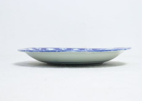 明治後期～大正銅判蝶と山水窓絵図６寸皿