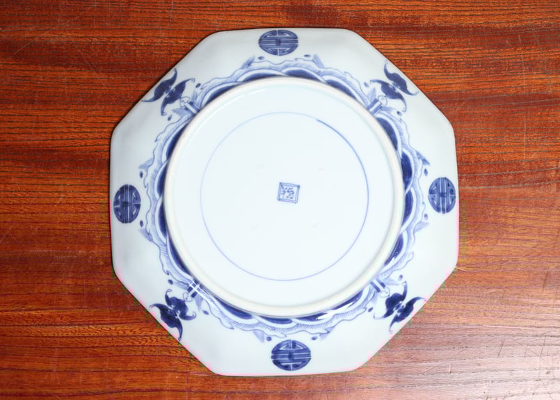 江戸後期染付馬上人物と唐子図八角皿 五客組 | 吉祥寺PukuPuku