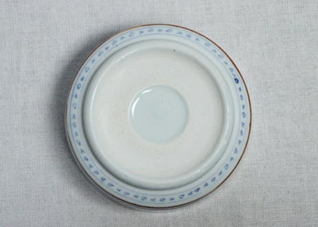 江戸幕末染付竹林雀図４寸鉢②　アタリキズ