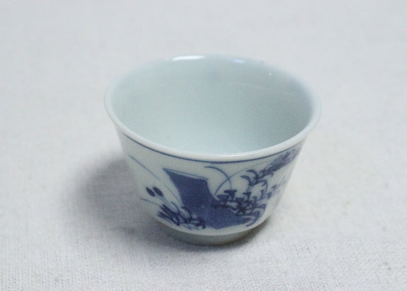 ランキング上位のプレゼント 明治前期染付草花と文字図煎茶碗 5客組 吉祥寺PukuPuku | 工芸品