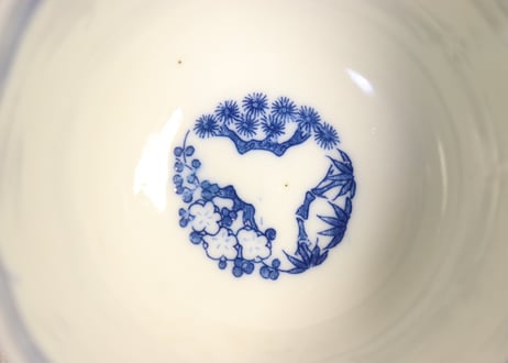 明治後期～大正銅判牡丹唐草図向付
