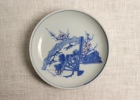 明治後期~大正銅判梅に扇図小皿