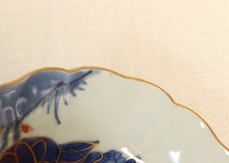 江戸後期色絵秋海棠図なます皿②黒点