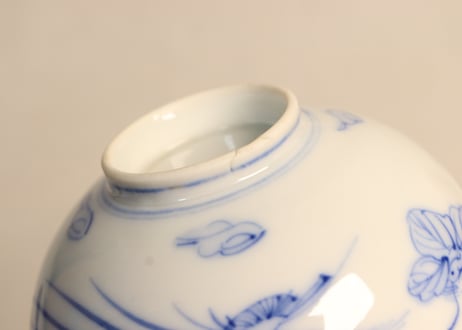 明治後期～大正染付鳳凰図飯茶碗