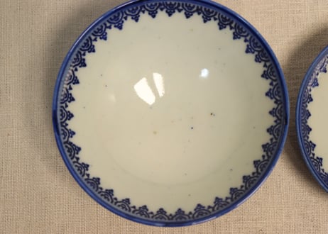 明治前期紙刷蛸唐草図蓋茶碗