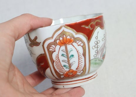 明治前期色絵宝に梅と菊図向付