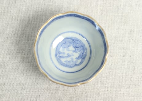 明治前期色絵三方松竹梅と花鳥図通り物向付
