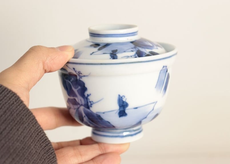 大正~昭和戦前染付山水つぼ碗 | 吉祥寺PukuPuku