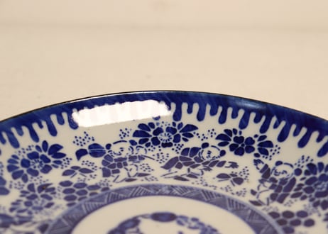 明治前期紙刷唐子図7寸皿