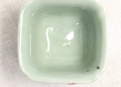 江戸中期青磁陽刻鳳凰と団龍図角向付 ひっつき