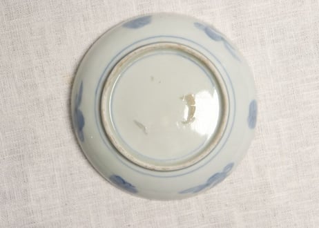 明治前期色絵鳳凰図小皿 窯傷