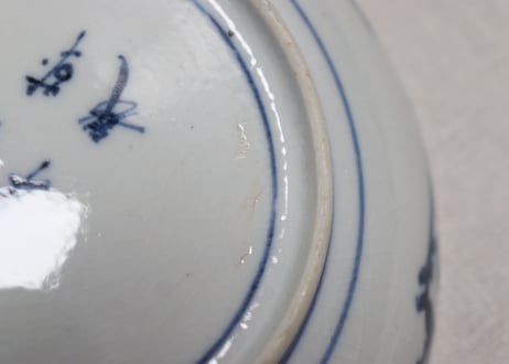 明治前期大聖寺焼色絵花図5寸皿②甘手