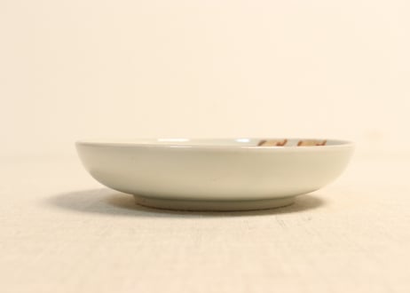 明治前期色絵竹と小鳥図小皿