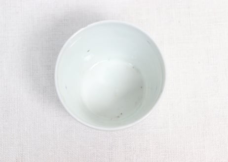 江戸中期染付山水と雲図猪口　小ホツ