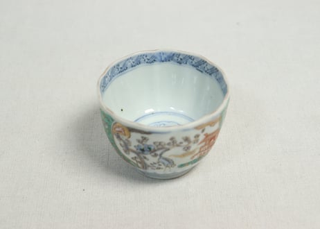 明治前期色絵鶴と松竹梅図通り物向付