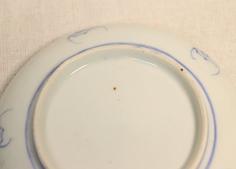 明治前期色絵四方に獅子図小皿①　濃いめ
