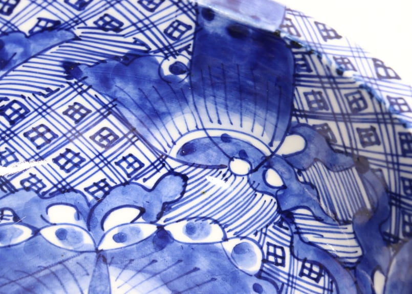 明治前期染付蝶図8寸鉢 | 吉祥寺PukuPuku