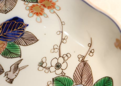 明治前期色絵紫陽花図なます皿
