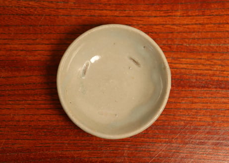 江戸幕末灰釉豆皿　5客組　窯傷込