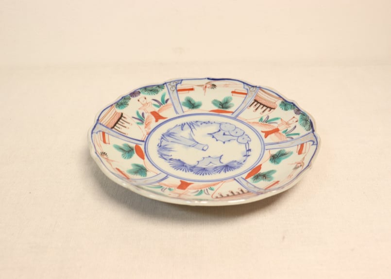 明治後期～大正色絵唐子と松鶴図7寸皿 | 吉祥寺PukuPuku