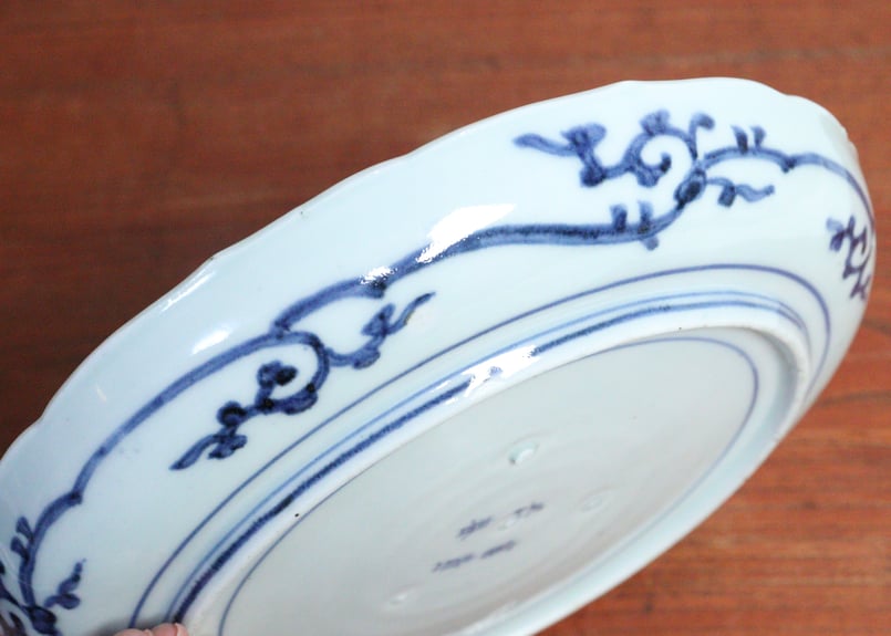 江戸中期色絵竹梅と菫図7寸皿② やや深め | 吉祥寺PukuPuku