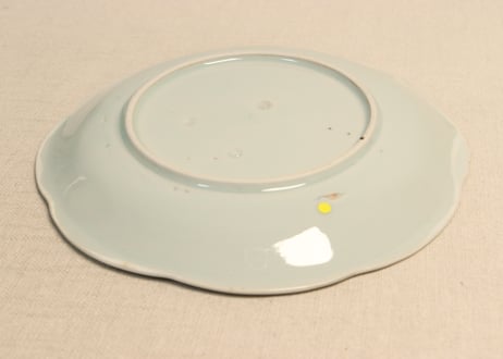 江戸幕末染付八方に釧図６寸皿②フリモノ,窯傷