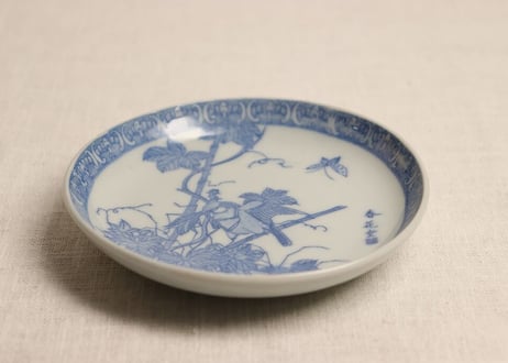 明治後期~大正銅判瓜と捕食図小皿