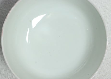 明治前期色絵牡丹と扇に春蘭図蒸茶碗①